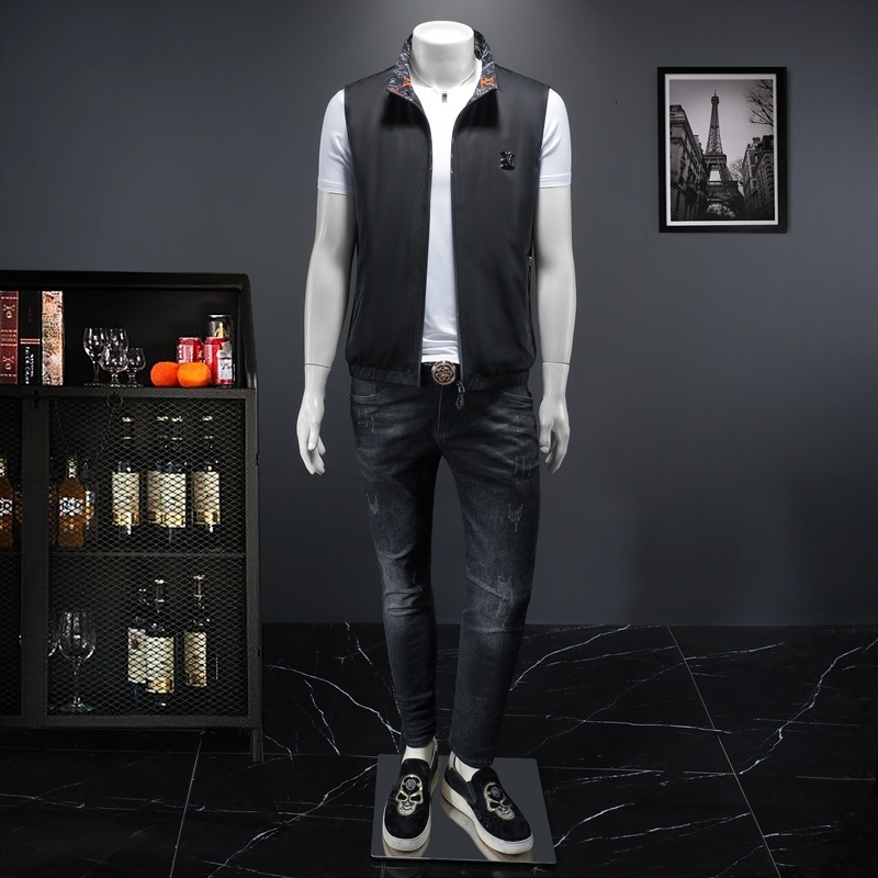 2025 Mens Sports Sleeveless Vest Jackets Designer Warm Gilet Top Mens Summer Thin Jacket Lightweight Short Sleeve Stand Collar Outdoor Vest
