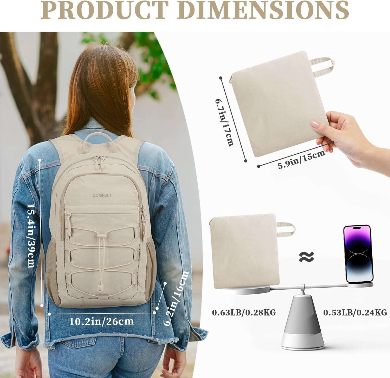 YMX ZOMFELT Hiking Women Men, 15L Lightweight Packable Backpack Trip, Water Resistant Small Travel Backpacks, Foldable daypack for Hiking, Walking, Cy