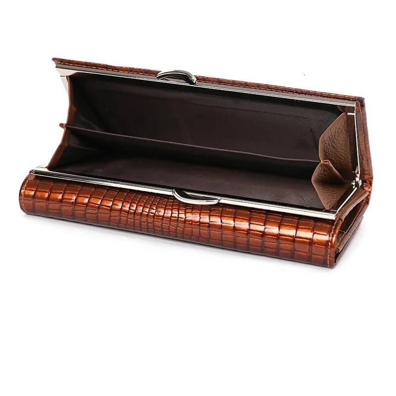 Long Women Genuine Wallet Cow Female Purse Brand Women's Leather Wallets Alligator Pattern Ladies Purses