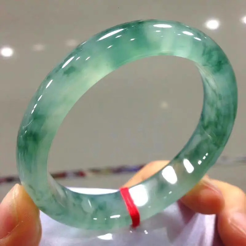 Light Green Jade Bracelet Fashion Accessories Jadeite Natural Charm Jewelry Women Men Handcarved Round Bangle Hand Ring 250716