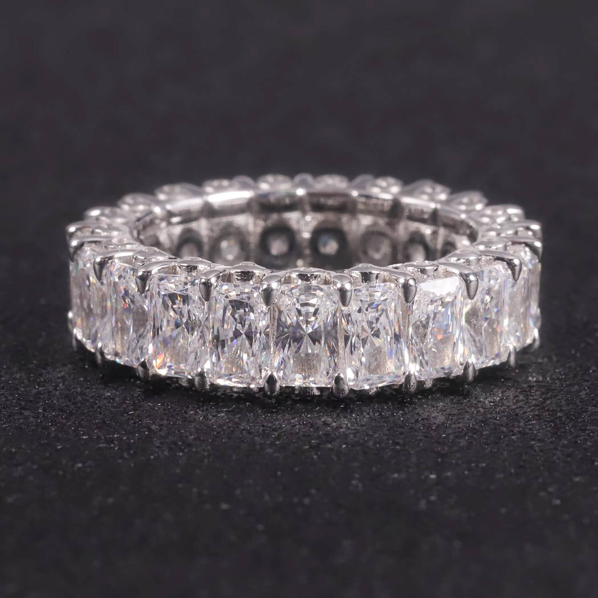 OL1422 High End Jewelry Factory Wholesale Solid White Gold Custom Women Men Designs Moissanite Diamond Gold Eternity Band