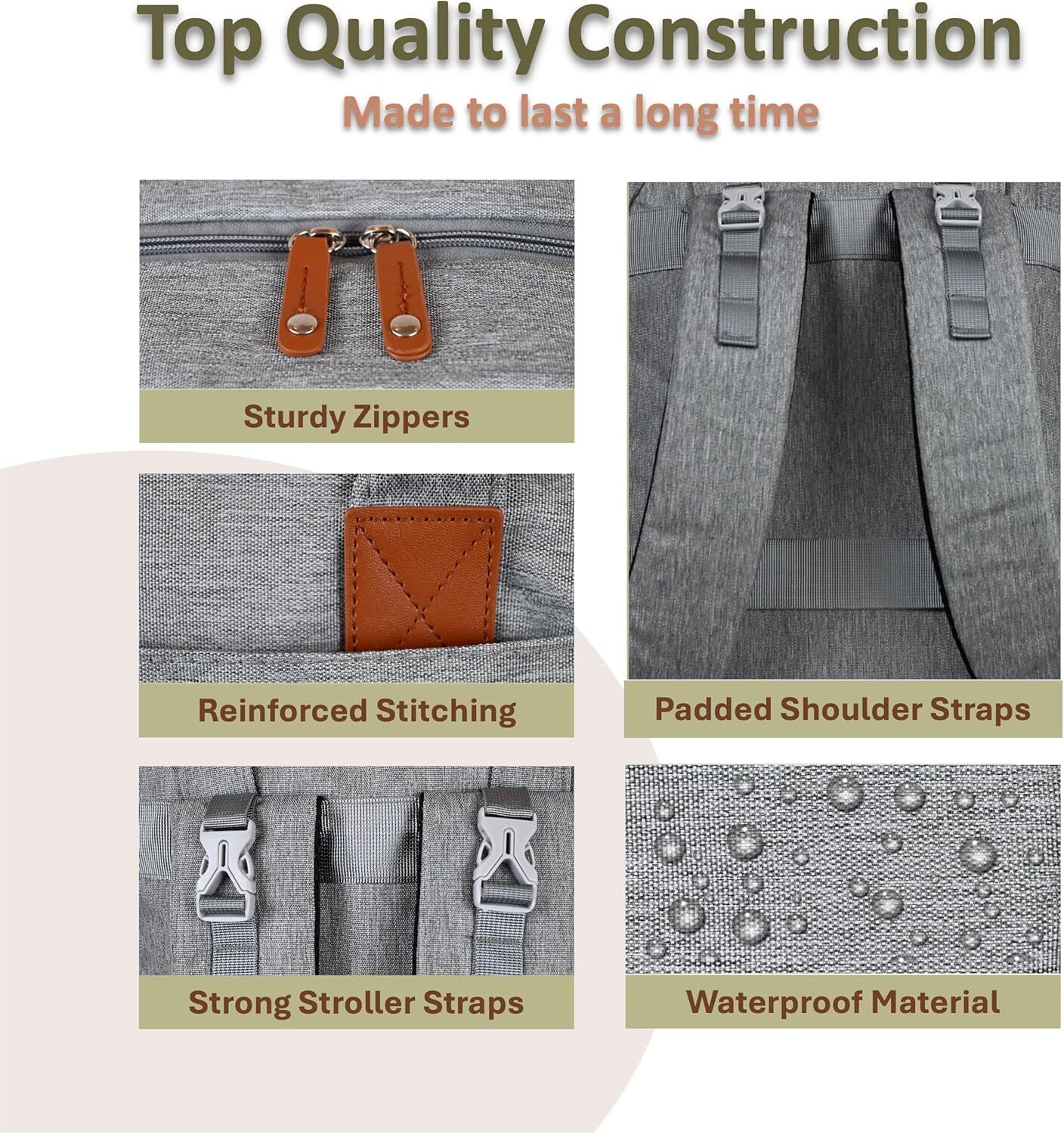 DHYMX Rojnaz Baby Diaper Backpack designer bag Bag for Boys Girls, Changing Pad & Pacifier Case, Large Capacity Insulated Pockets, Waterproof, with St