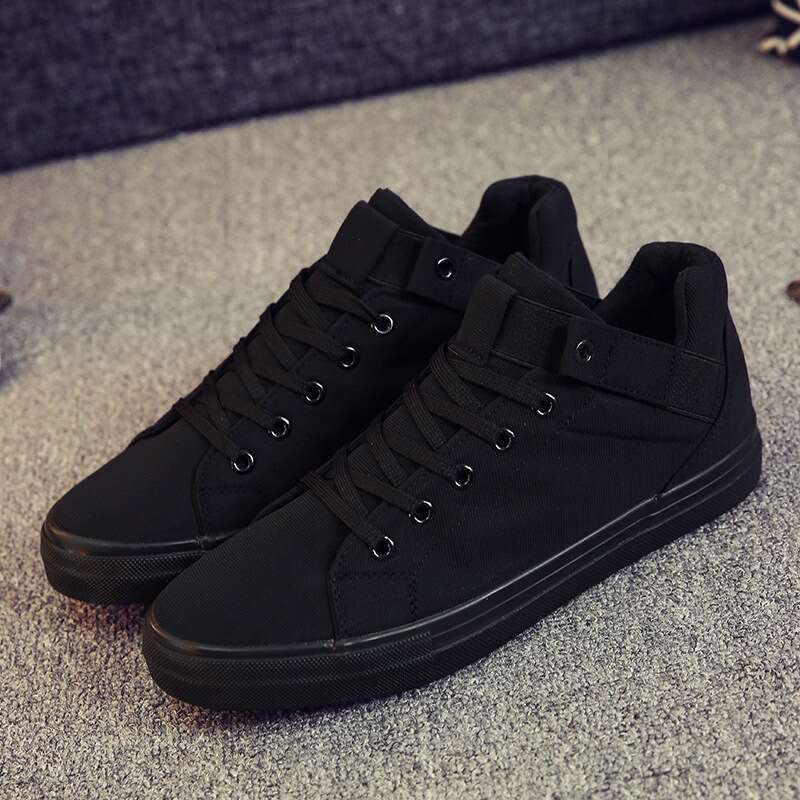 Student Sneakers Sports Meeting White Men's All-Black Lazy Skateboard Ruian Canvas Shoes Style
