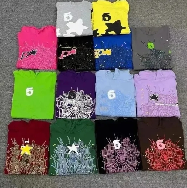 spider Young Thug Mens and Womens Hoodies Mans Sportswear Foam Print Web Street Graffiti Vintage Sweatshirts Y2k Pants Spider Web Design Tracksuit US size s-xl DY