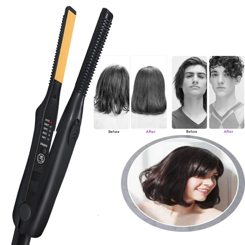 2 In 1 Hair Straightener Curler Small Ceramic Hair Crimper Corrugation Short Hair Straightening Curling Styling Tool 250717