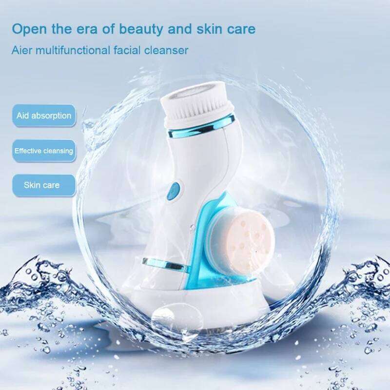 4 In 1 Electric Facial Brush Massage Wash Rotating Face Cleansing hine Waterproof Removal Pore Blackhead Exfoliator