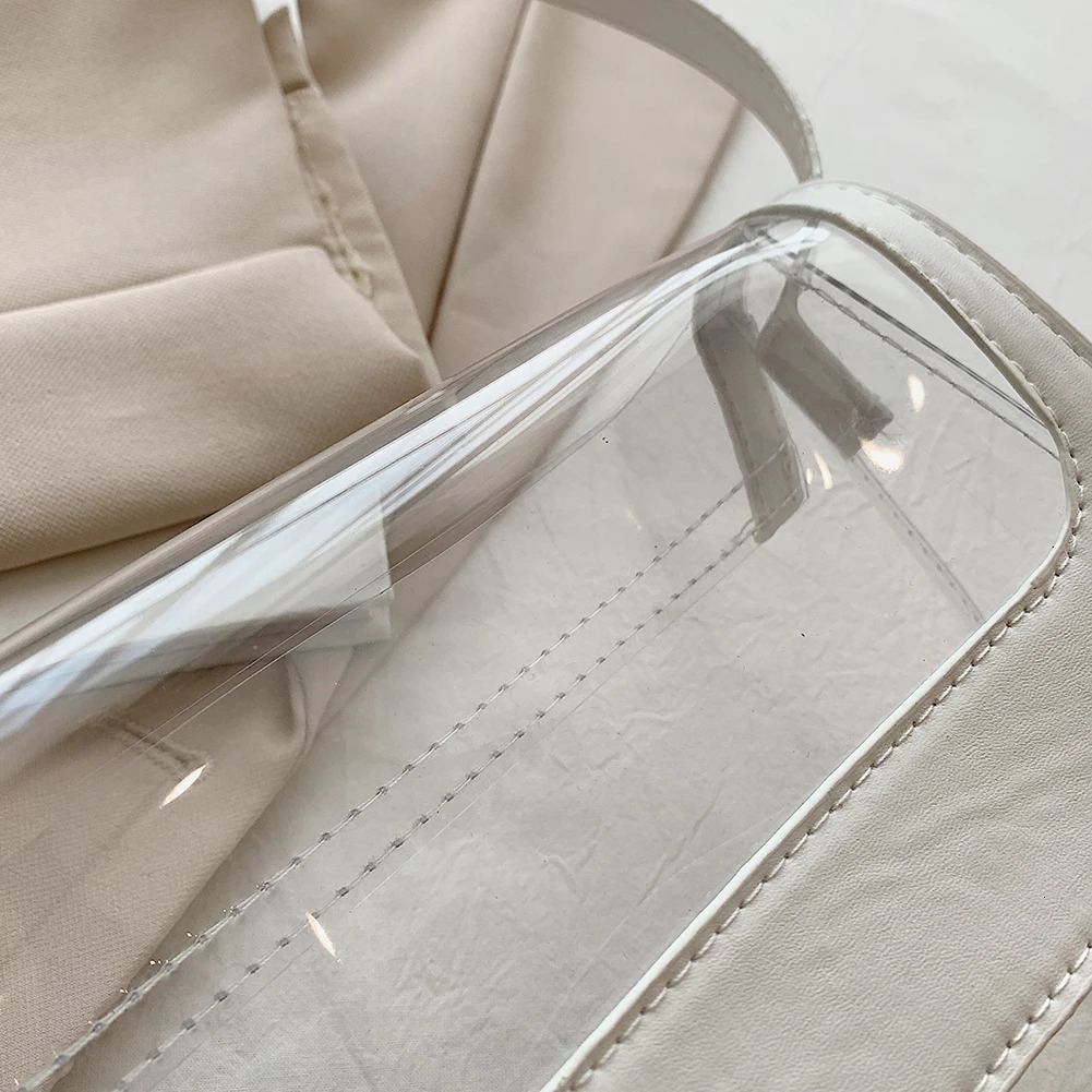 PVC Transparent Shoulder Bag See Through Cute Clear Purse Stadium Approved Casual Simple Fashion for Sports Festivals 250714
