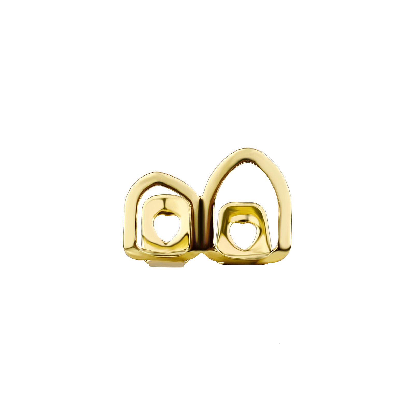 New Hip Hop Grillz Gold Plated Two Hollow Vampire Fangs Grillz Gold Grillz Single Tooth Prop Bling Bling