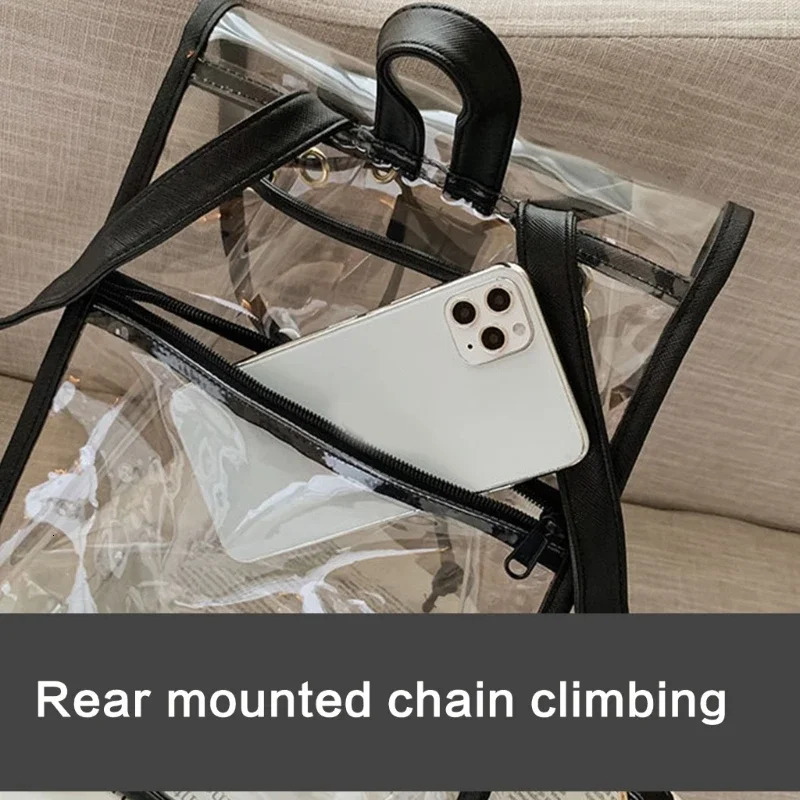 Transparent Backpack Women Messenger Bags PVC School Shoulder Bags Women 250714