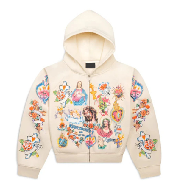 2025 High Quality Y2k Retro Black Risen King Cropped Designer Hoodie Jacket Tracksuit Men Polo Veste Coat Zip Up Hoodie Gothic Graphic Washed Hoodies 