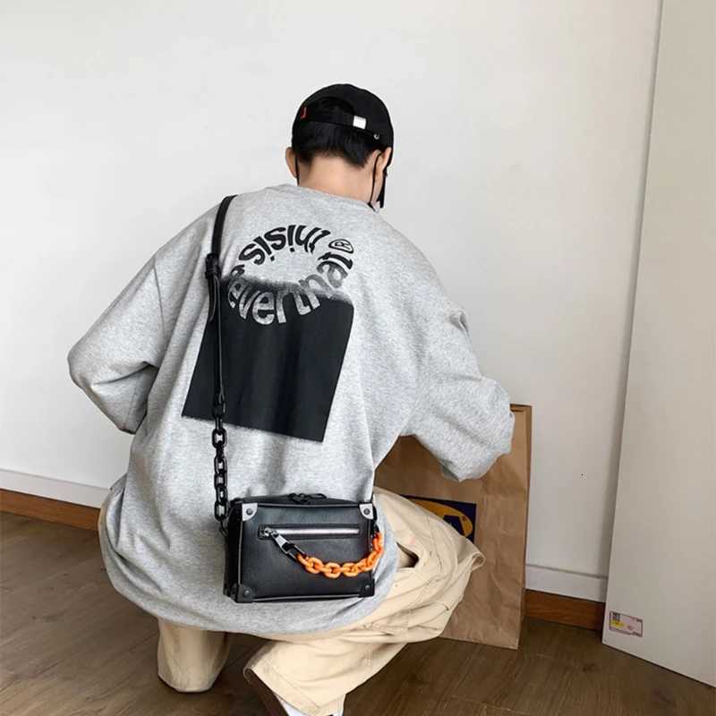 Crossbody Bag Unisex Fashion Small Square Shoulder Bag Handbag PU Leather Messenger Handbags with Adjustable Strap bolsa box sac Y250719