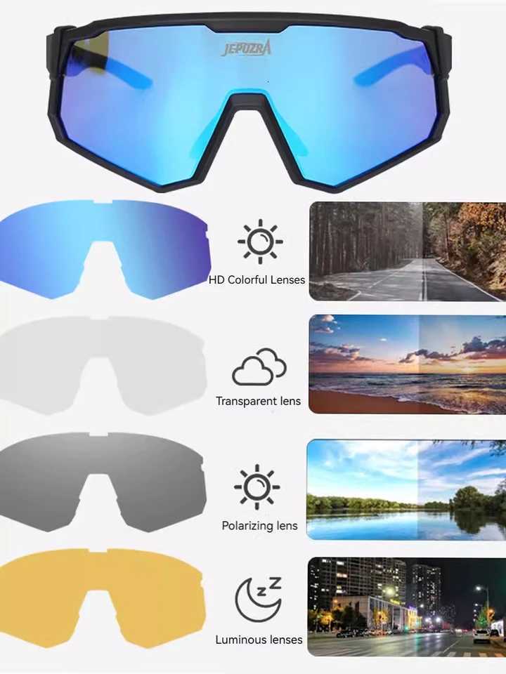 JEPOZRA Polarized Myopia Cycling Glasses for Men and Women Sports Glasses Mountain Bikes Road Bikes Riding Equipment Y250719