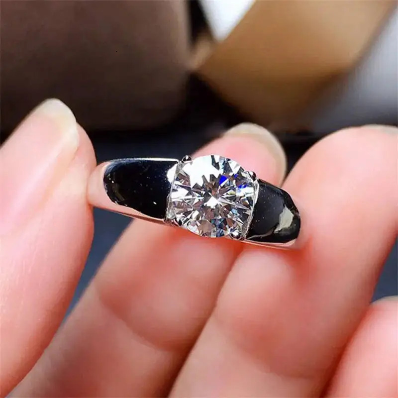 925 Sterling Silver Pt950 White Gold Color Diamond Style Ring For women 2 Color Ring Gift For Men Wedding Rings 250715