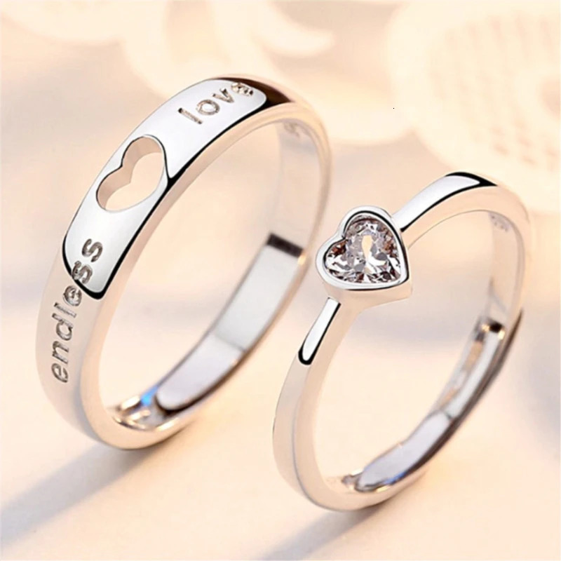 Simple Couple Rings Silver Color Sun Moon Adjustable Open Ring For Women Men Wedding Fashion Jewelry Gifts 250716