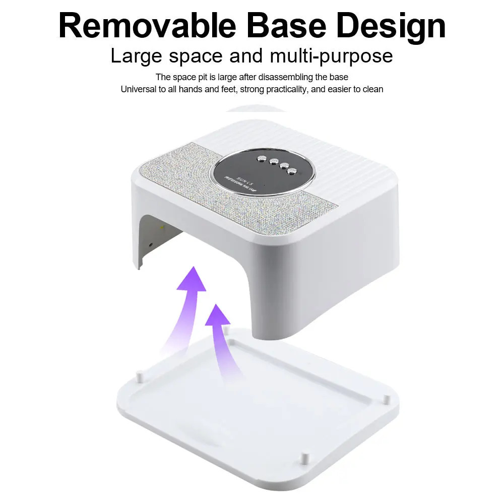 45LED UV Nail Lamp High Power Nail Dryer with LCD Smart Screen Gel Curing Drying Lamp Removable Base Pedicure Tool for Home 250716