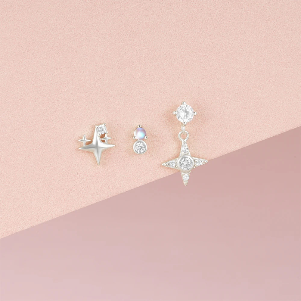 Aide 925 Sterling Silver 1pc Y2K Zircon Dangling Tassel Chain Screw-Back Stud Earrings For Women Simple Fine Jewelry Pendientes 250715