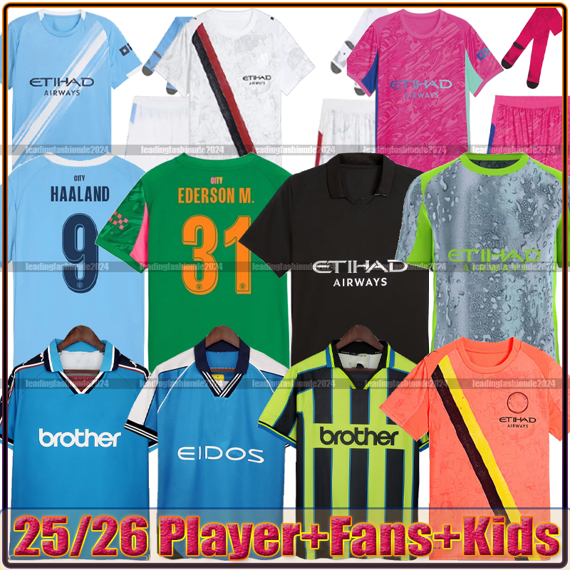 25 26 HAALAND Man City Soccer Jerseys 2025 2026 Player Fans GREALISH HAALAND FODEN STERLING Football Shirt DE BRUYNE GESUS BERNARDO MAHREZ Maillot Foot Men Kids Kits