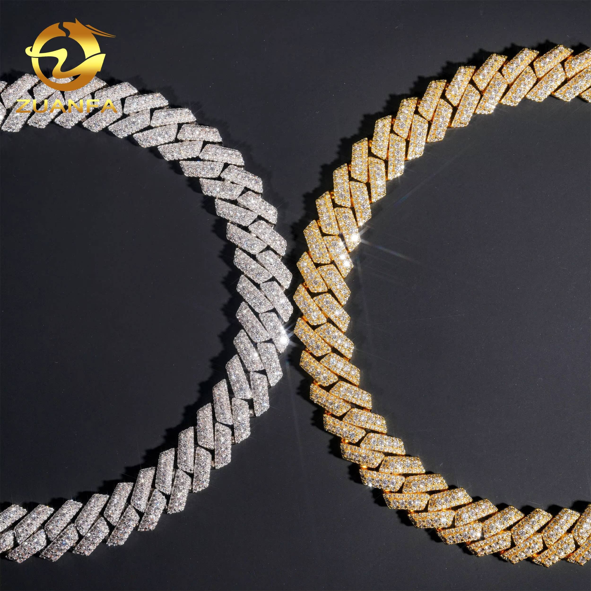 Wholesale Price Miami Men Necklace Zircon Brass Hip Hop Jewelry Iced Out 5A Cz Cuban Link Chain
