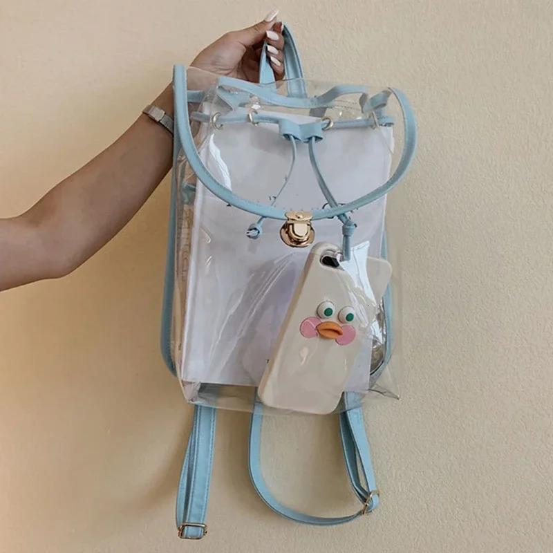 Transparent Backpack Women Messenger Bags PVC School Shoulder Bags Women 250714