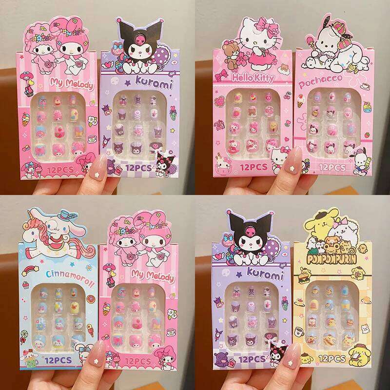 Kuromi Children's Stickers Girls Cute Detachable Sweet Pieces Wearable Nail Art Decals for Kids Anime Accessories X250720 X250720