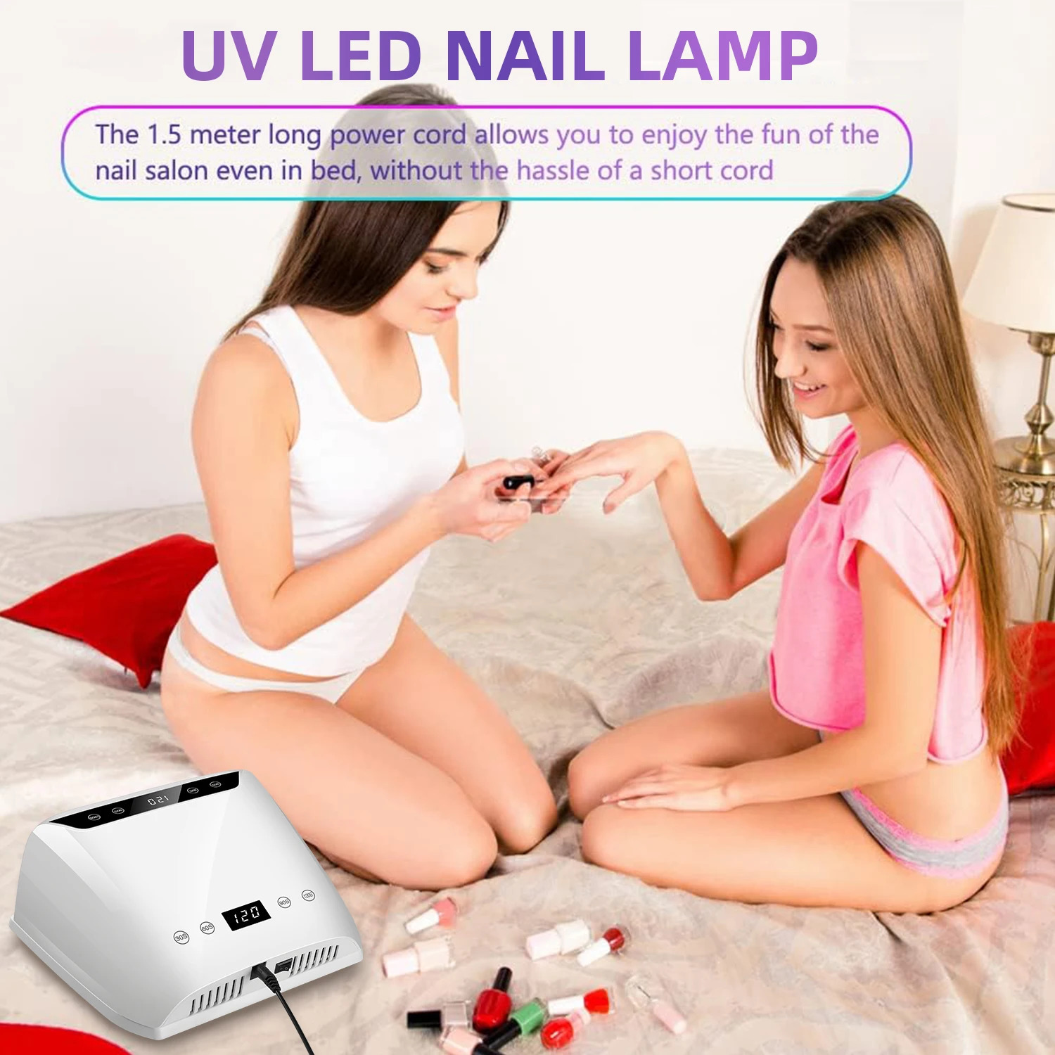 Professional Nail Drying Lamp 72 LEDS Nail Lamp with LDC Display and 4 Timers Nail Dryer for Salon Gel Manicure or DIY at Home 250716