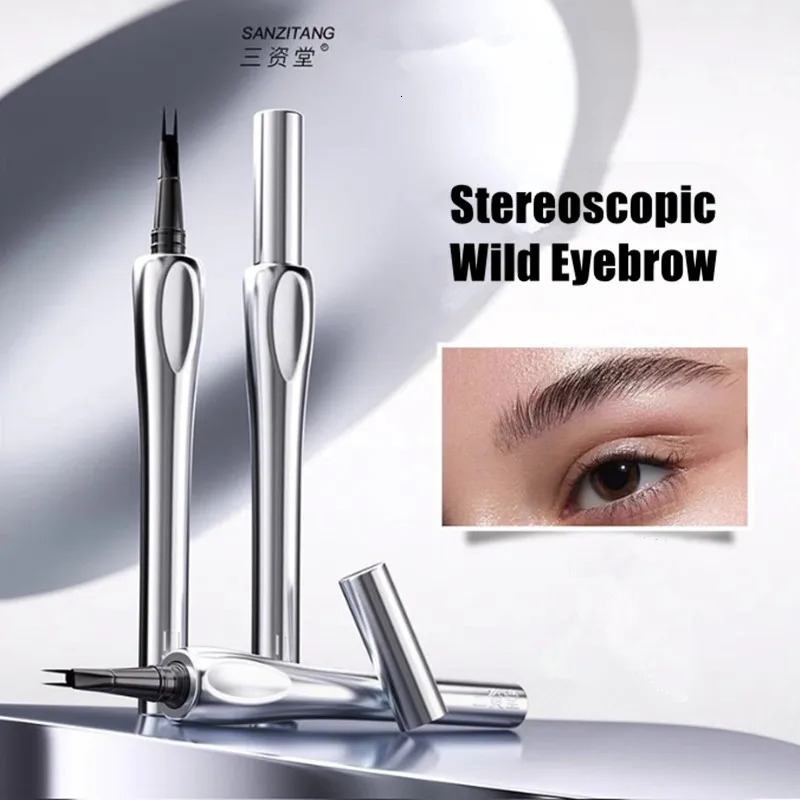 Sanzitang 2 Forks Liquid Eyebrow Pen Lower Eyelash Eyeliner Aegyo-sal Hair Line Pencil Waterproof Natural Wild Brows Eyes Beauty 250712