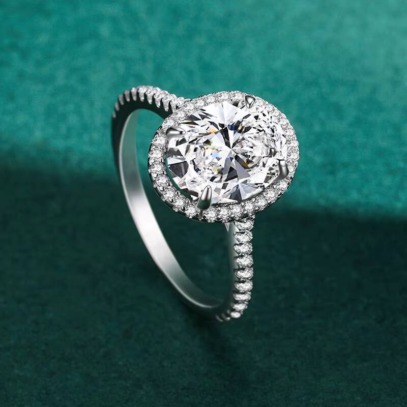 Custom Luxury Rings Fine Jewelry Classic Diamond High End Zircon 925 Sterling Silver Wedding Ring for Women