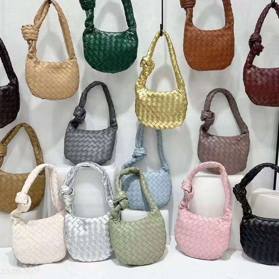 Woven Knot Horn Handbag Triangle Tag Fashion Soft Dumpling Bag Mini Size
