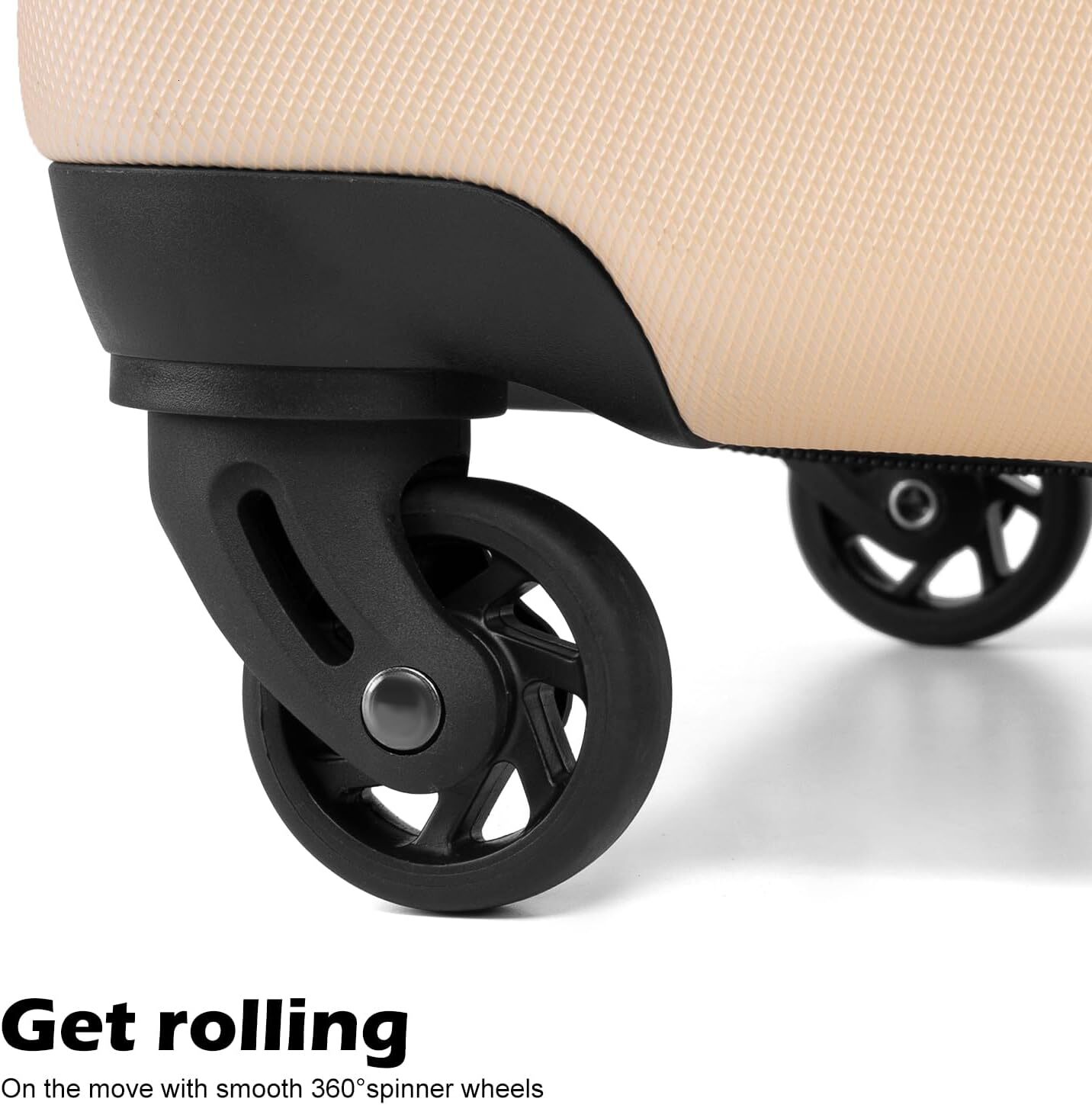 DHYMX Coolife Lage Piece Set Suitcase Spinner Hardshell Lightweight TSA designer bag Lock (apricot white, 3 piece set(20in24in28in))