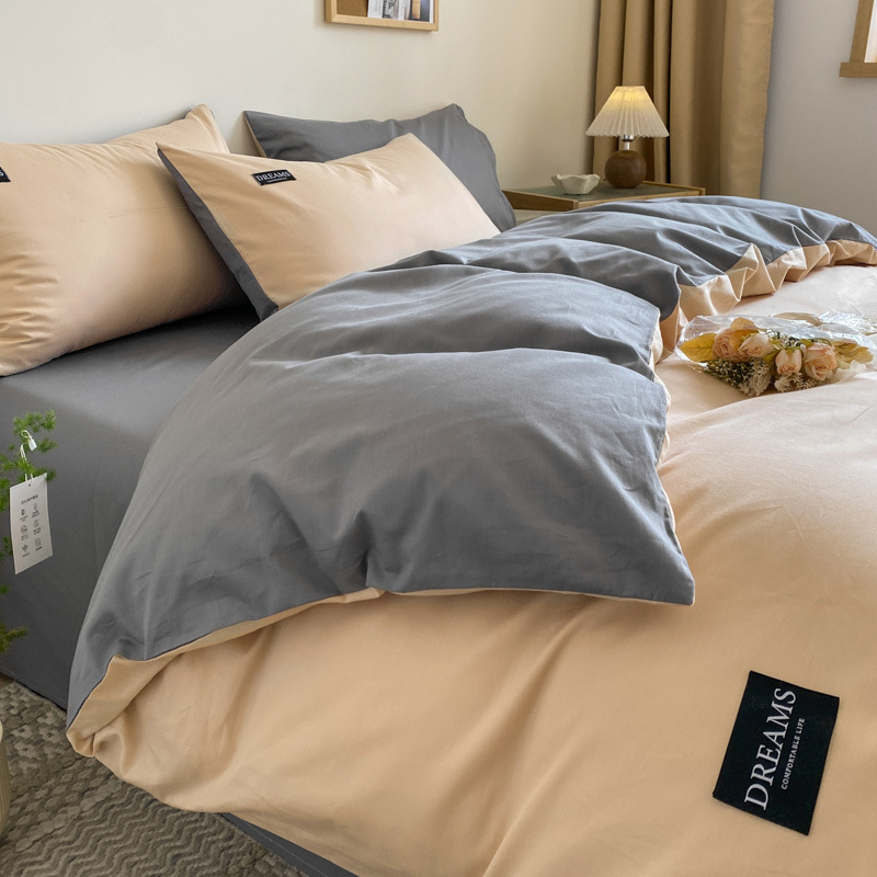 Designer bedding, long-staple cotton, cotton bed four-piece set, pure cotton quilt cover, bed sheet, bed hat three-piece set