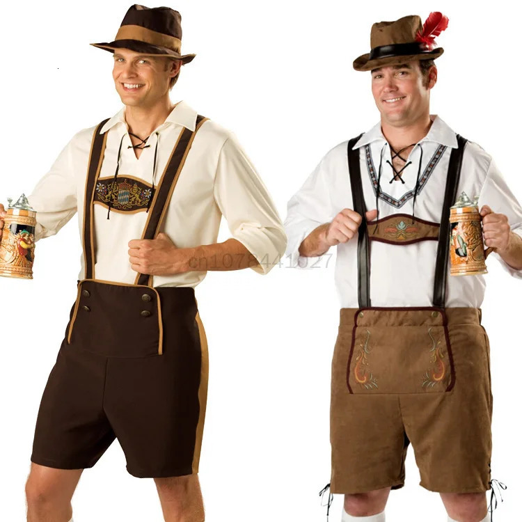 Classic Male Oktoberfest Costumes Bavarian Mens Suspenders Lederhosen Costume Cosplay Carnival Halloween Party Fancy Outfit 250714