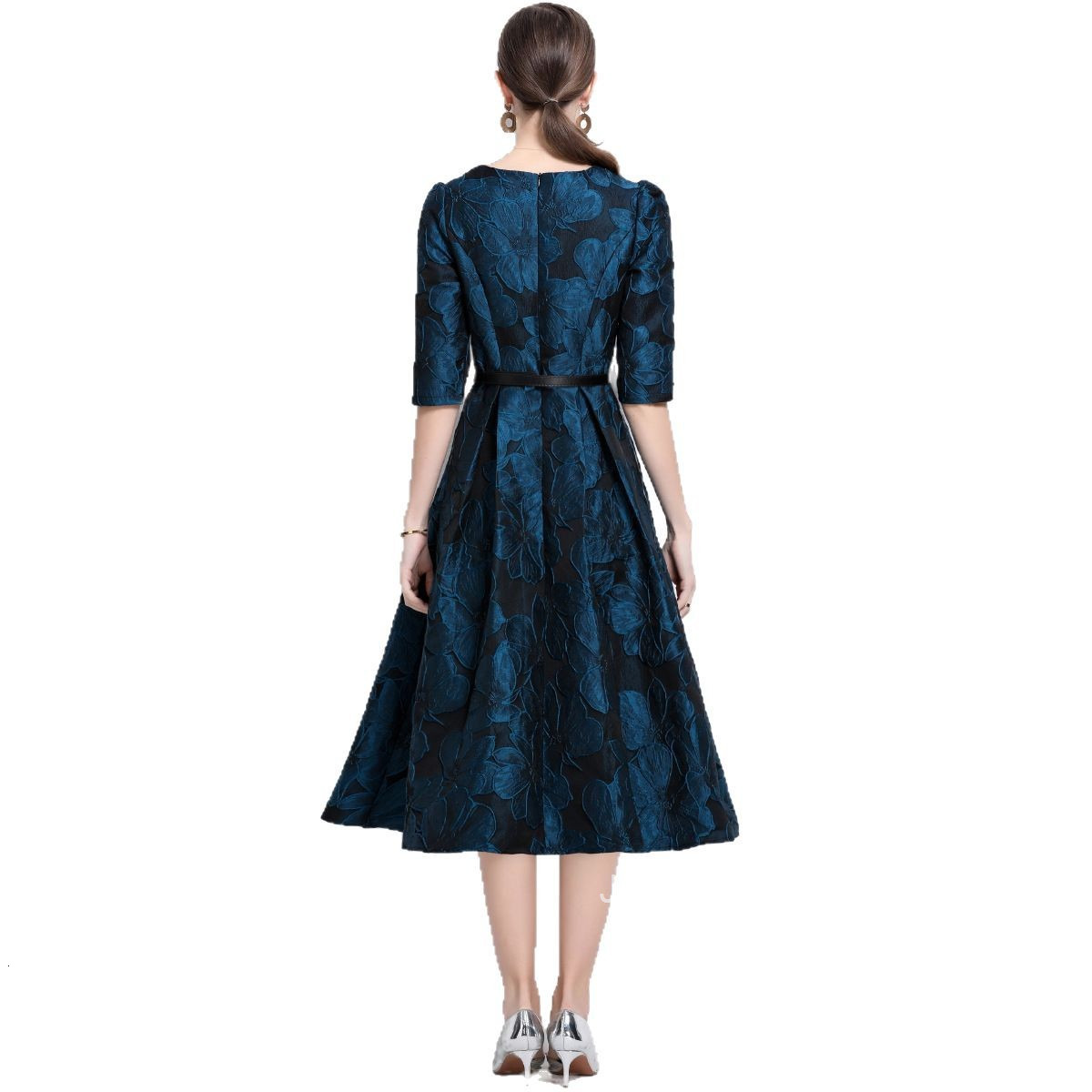 5859 Early Spring New French Style Socialite Jacquard Exquisite Slim Fit Dress