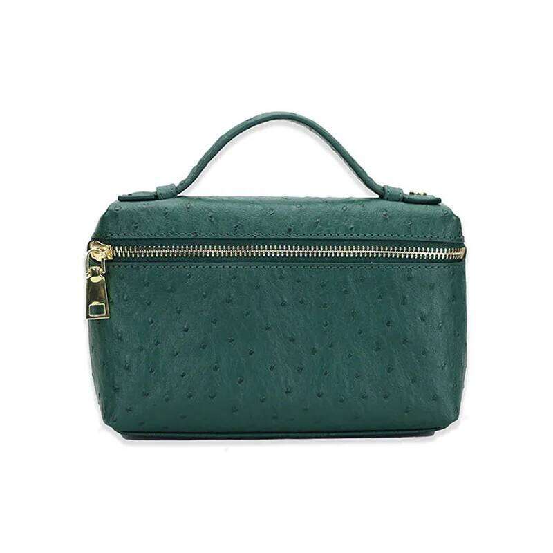 New Fashion Designer Handbag Soft Ostrich Leather Mini Shoulder Bag for Women Portable Small Clutch Lady Hand Bag Purse
