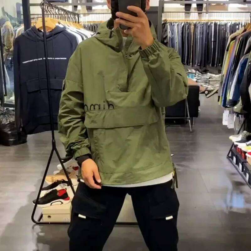 American Vintage Zipper Hoodie Sweatshirt Pockets Long Sleeve Hooded Pullover Loose Streetwear Outerwear Brand New