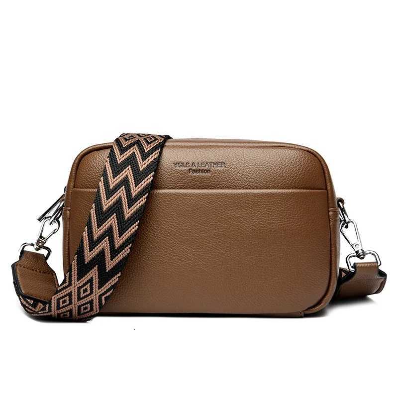 New 2024 Womens Shoulder Bag 100% Layer Cowhide Female Messenger Bags Trendy Designer Casual Handbag Wallet Sac A Main Y250719