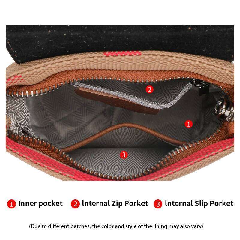 Aidrani Fashionable women's mini plaid single shoulder crossbody bag, canvas patchwork cowhide portable small bag