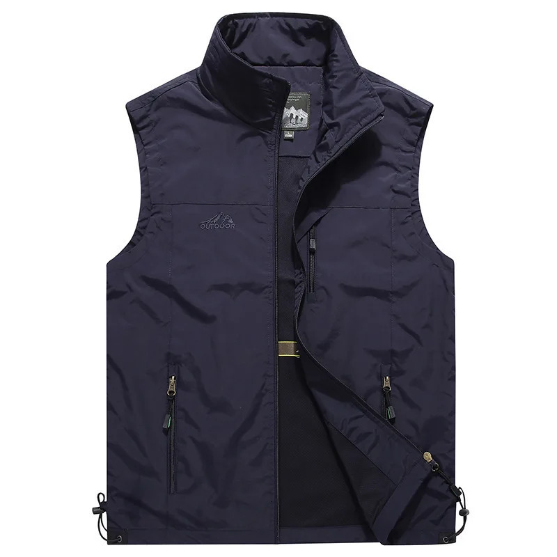 Trendy Mens Fashion Simple Vest Malestand Collar Pography Spring Summer Outdoor Leisure Quickdrying 250707