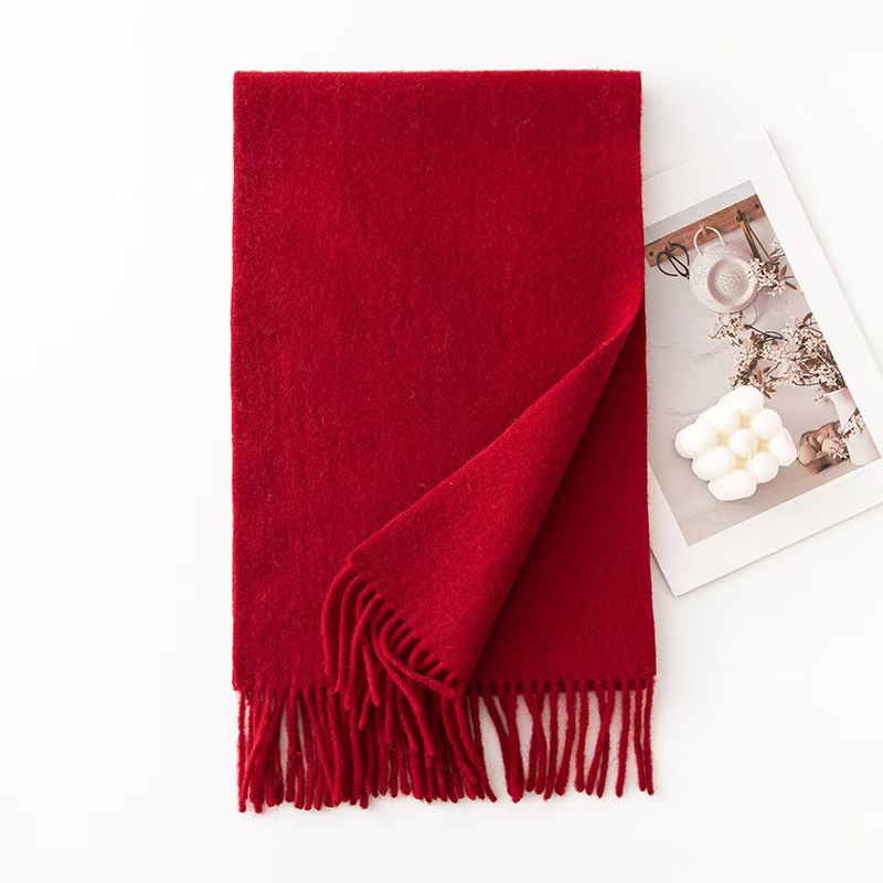 T1265 wool scarf autumn and winter thick warm scarf solid color all-match warm fashion scarf shawl