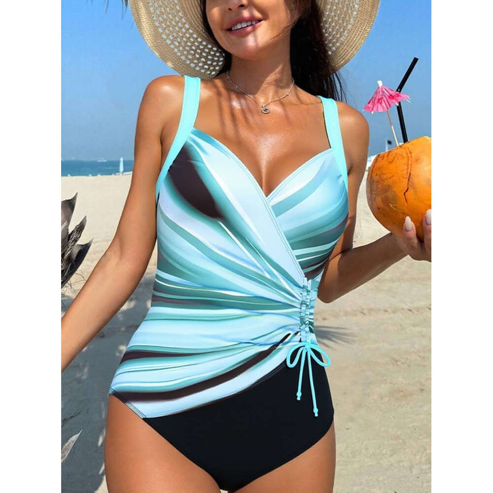 2025 New Cross Chest Bag High Waist Triangle Panty One-Piece Trendy Fashion Swimsuit