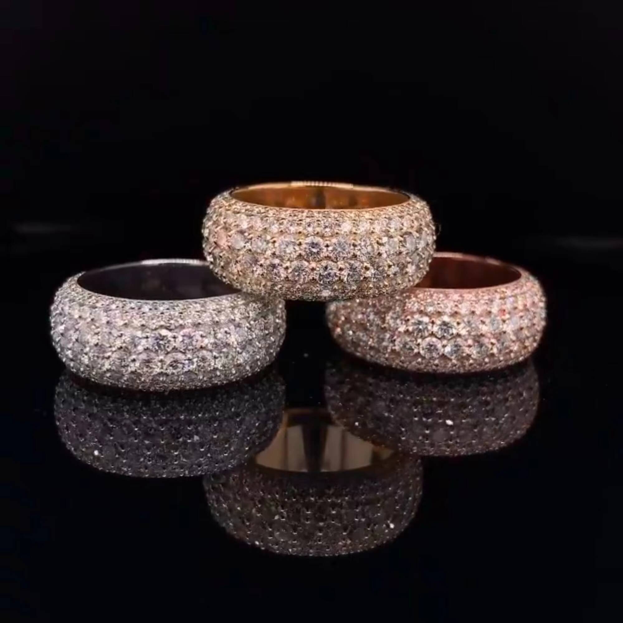 Shining Jewelry 925 Sterling Round Cut Ring Custom Hip Hop Rapper Vvs Iced Out Men Moissanite Ring