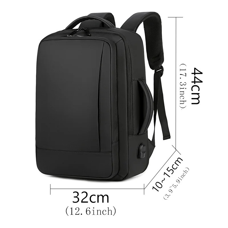 1Pcs Expandable Travel Backpack Business casual mens backpackwith USB chargingwaterproof fabricsuitable for daily commuting 250717