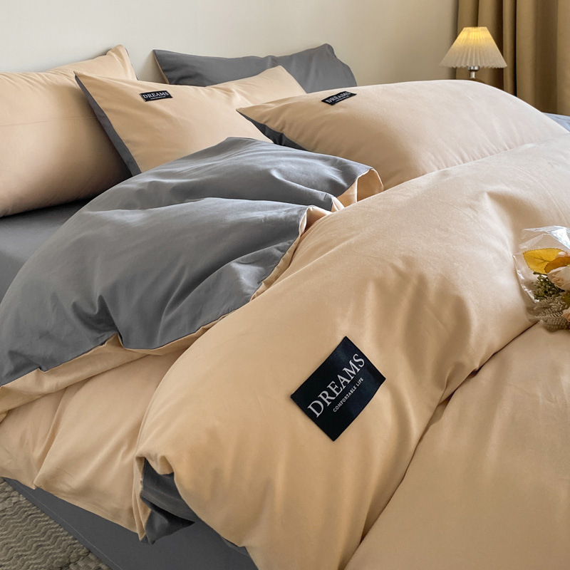 Designer bedding, long-staple cotton, cotton bed four-piece set, pure cotton quilt cover, bed sheet, bed hat three-piece set
