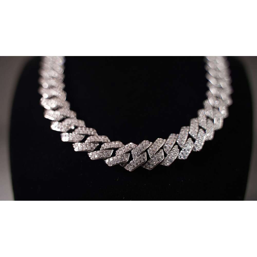 Designer haute customizable necklace Hip Jewelry Men's gold plated 8mm Ice Miami brass material Moissanite Cuban chain