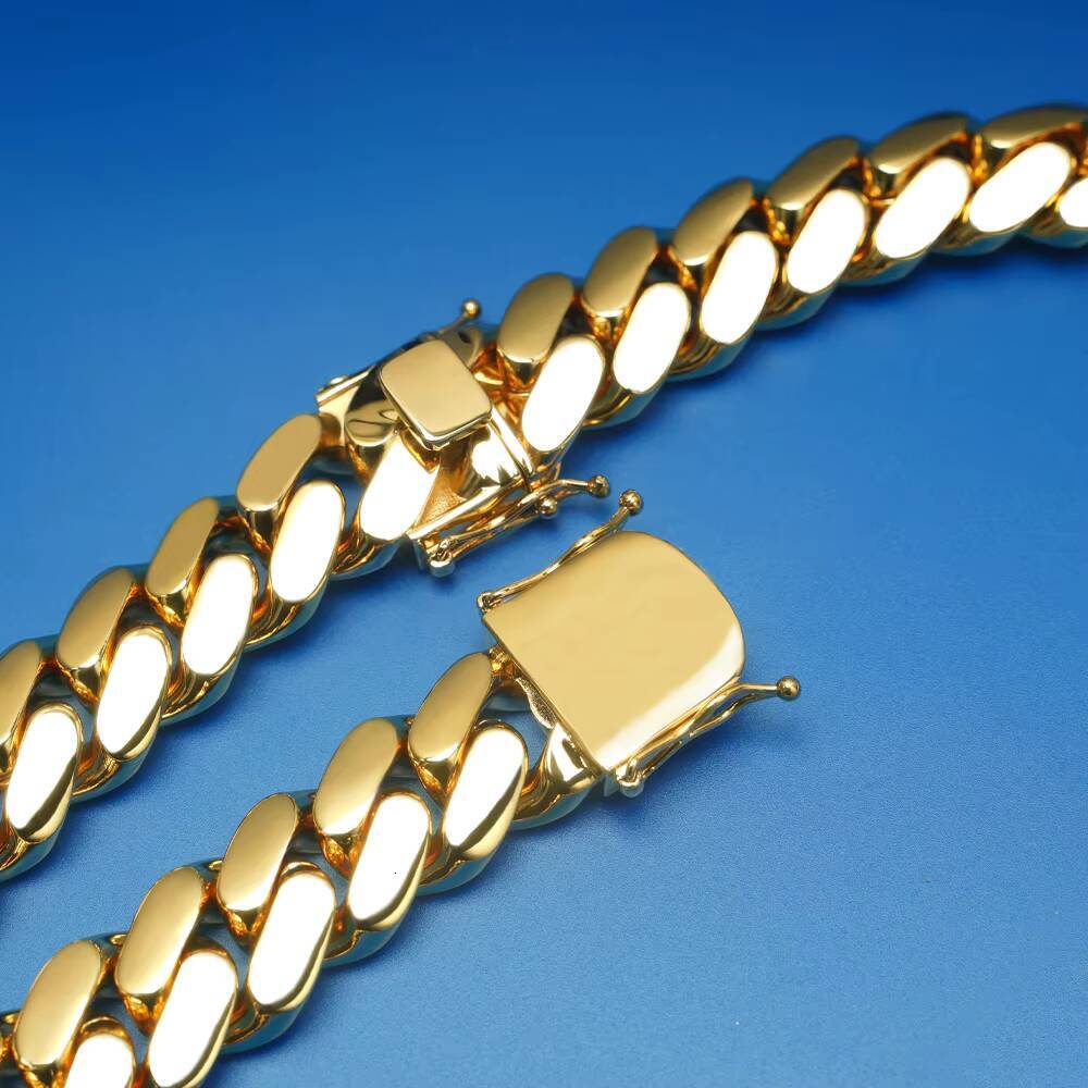 Wholesale Choker 18k Gold Custom Gold Cuban Link Chain 24k Gold Cuban Miami Chain 20mm Miami Cuban Chain Necklace