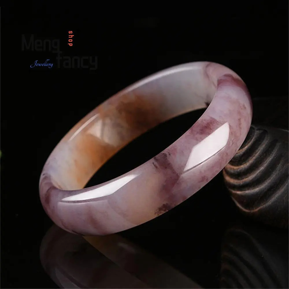 Natural Gold Silk Jade Violet Bangle High-grade Charm Exquisite Elegant Quality Fashion Jewelry Selling Holiday Gift 250716
