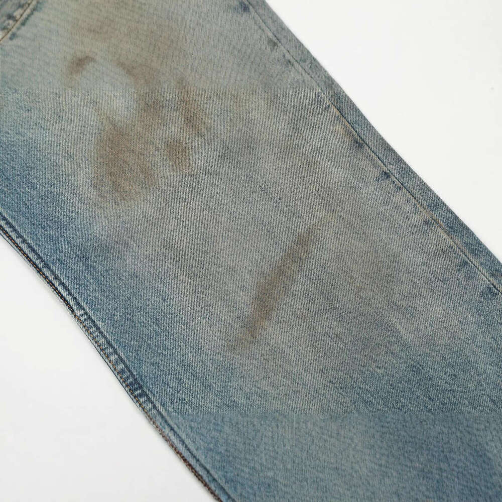 11KN American Style Jeans for Men Women, Washed and Distressed, Straight Leg, Ins Trendy Brand, Loose Fit, Versatile Casual Long Pants