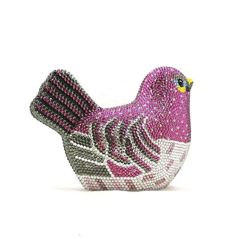 Special Ladies top design Bridal wedding women evening party dias cute bird full crystal clutches purses