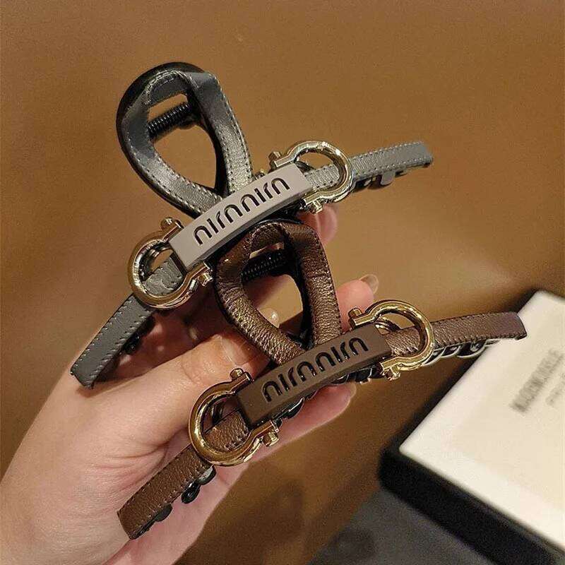 Temperament Leather High-end Grip Large Shark New Women's Light Fashion Plate Hair Clip X250720