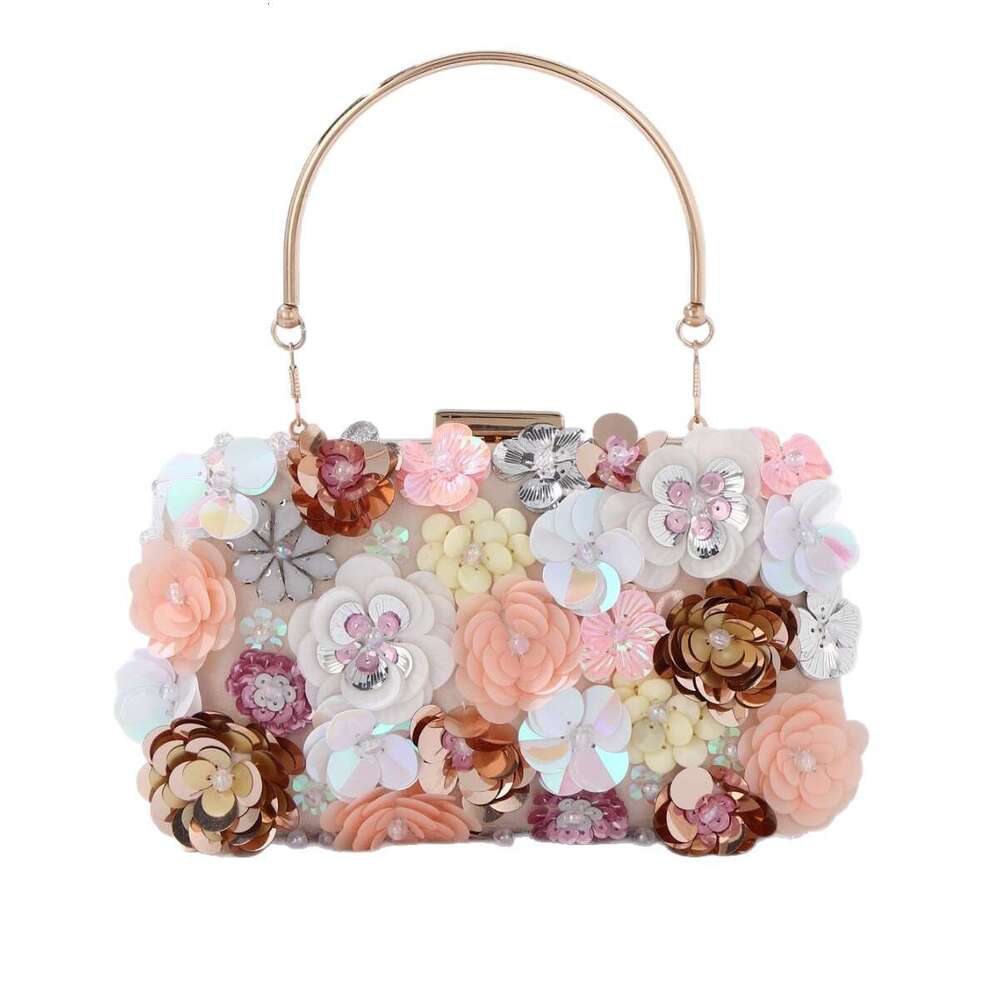 New Style Evening Fashion Women's Handmade Beaded Banquet Wedding Party 3D Flower Bag