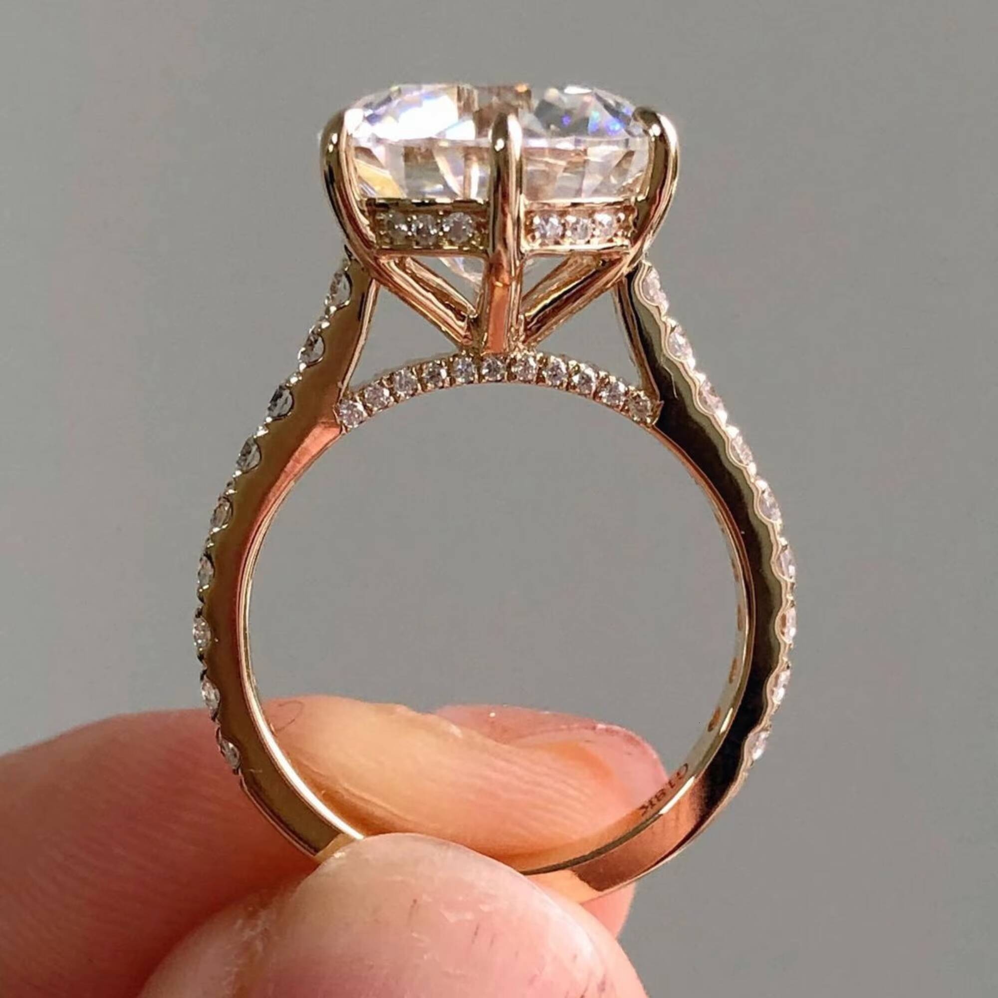 Trending 3.60 Ct Lab-Grown Round Cut Diamond Ring with Band Engagement Wedding Ring Jewelry 14k Yellow Gold Ring